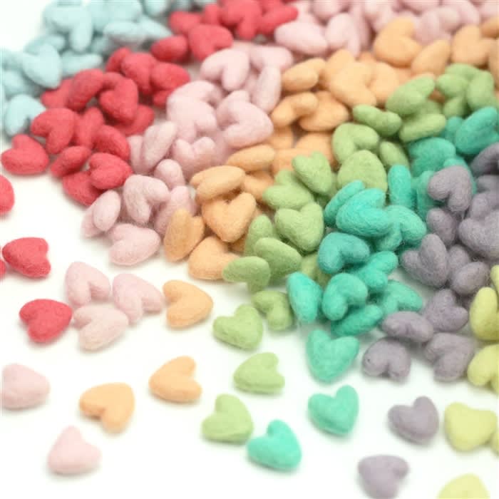 Felt Hearts - Large and Medium Wool Felt Hearts - 9cm Wet Felted Hearts -  6cm Felted Hearts - Felted Hearts - Felt Heart - Wool Felt Hearts