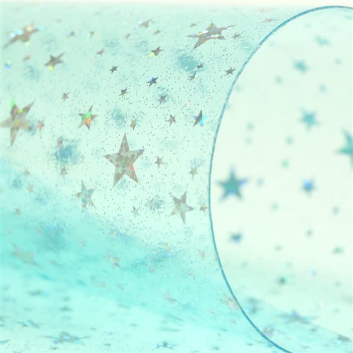 Aqua PVC, Transparent Vinyl, Clear Vinyl, Transparent PVC, holographic Star  PVC, Holographic Star Vinyl, AquaJelly Roll