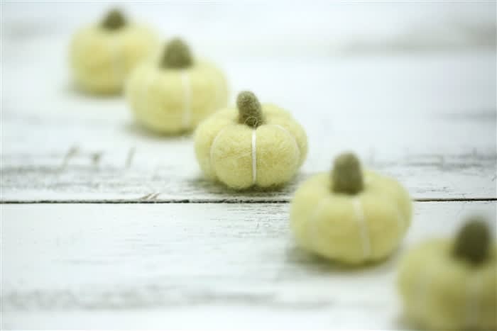 Lemon Chiffon Felt Pumpkins