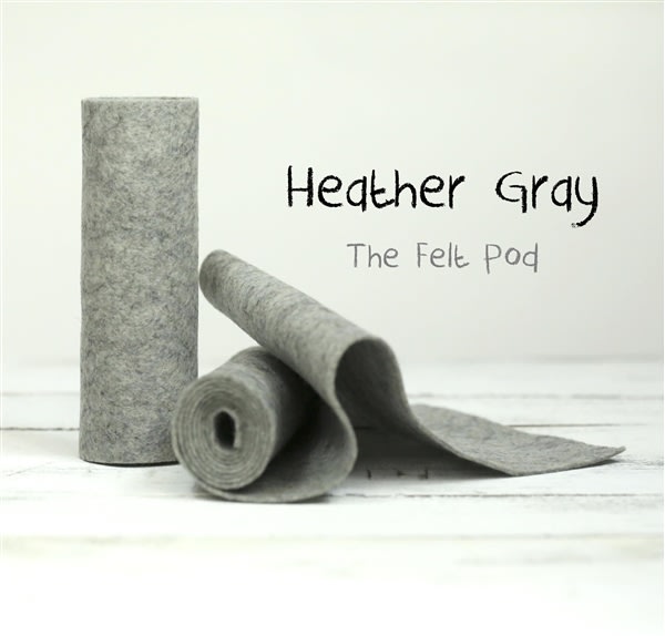 Gray Wool Felt Sheet, Gray Felt, Heather Wool