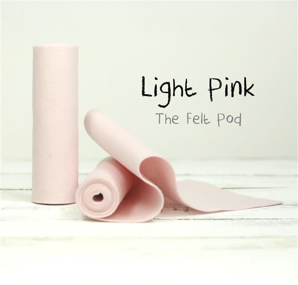 100% Merino Wool Pink Felt Roll: 5 Inches x 1 Yard