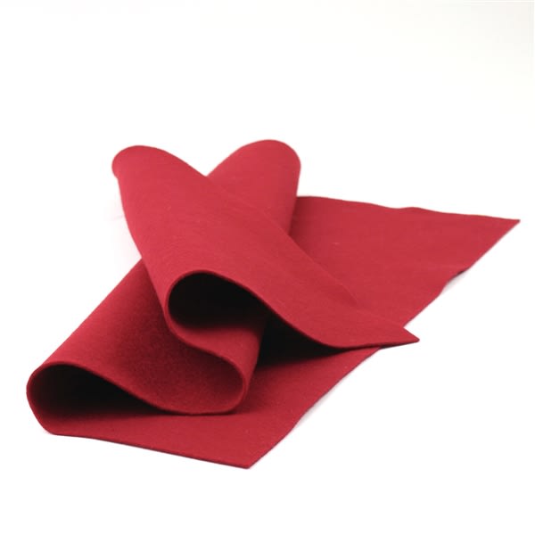 Crimson Wool Felt Sheet, Red Wool Felt