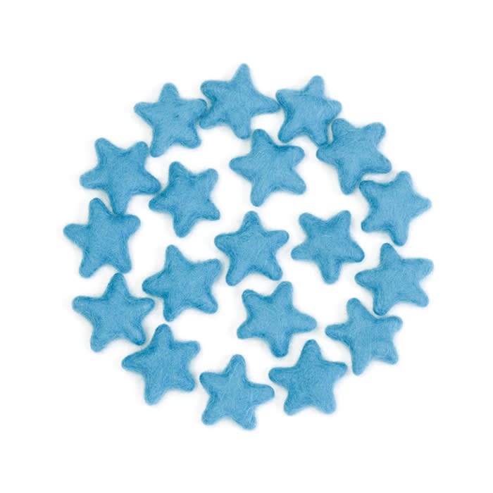 Caribbean Blue Felt Stars