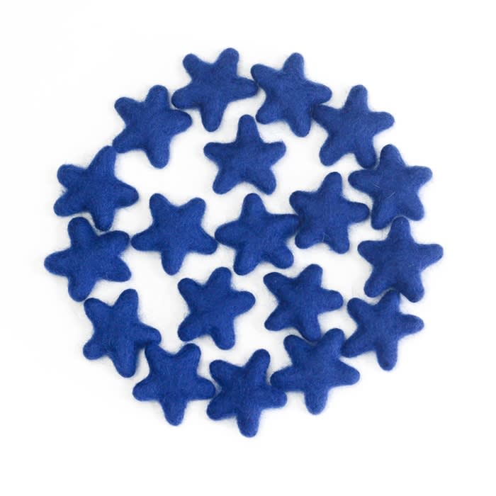 Blue Felt Stars, Navy Felt Stars, Marine Blue Stars, Marine Blue