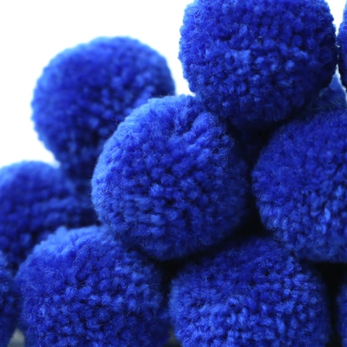 Yarn pom poms, yarn poms, garland poms, P11 Royal Blue yarn poms, Blue pom  poms, Blue yarn poms, Royal Blue Poms