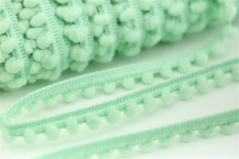 Mint Baby Pom Trim