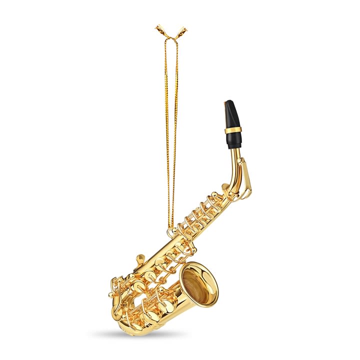 Mini Saxophone Ornament at The Music Stand