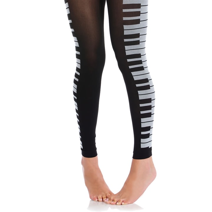 Piano Keys Ladies' Footless Tights at The Music Stand