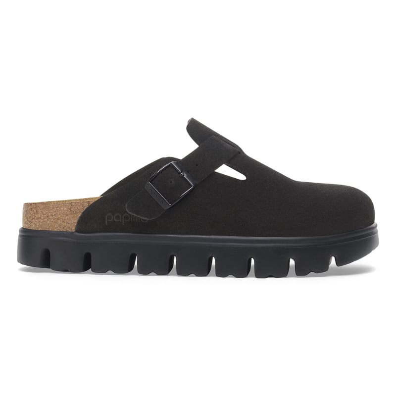 Birkenstock Boston Papillio Chunky Clog (Black Suede Leather) - 1028317