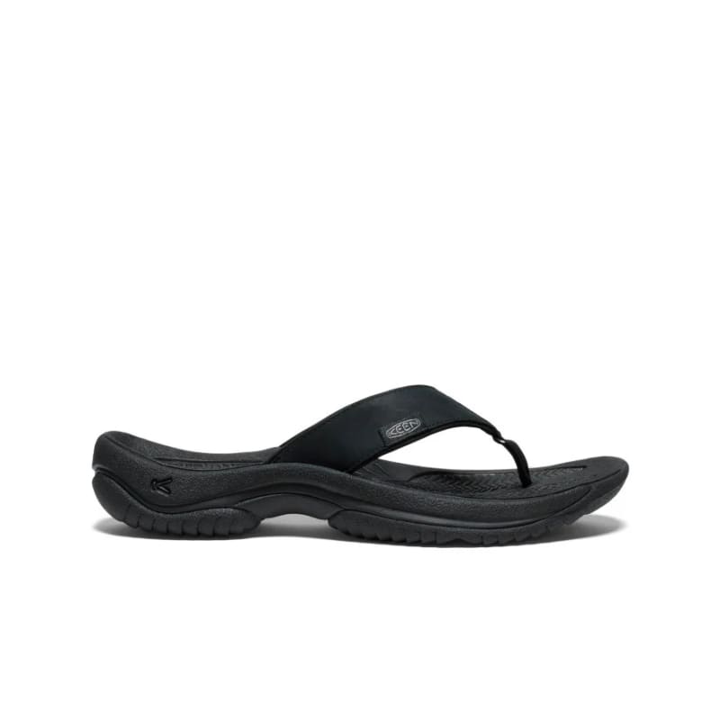 Keen Men's Kona Leather Flip-Flop Sandal (Solid Black) - 1029144