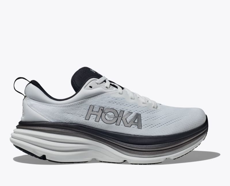 Hoka Men's Bondi 8 (White/Black) - 1123202-WBLC Hoka Men's Bondi 8 (White/Black) - 1123202-WBLC