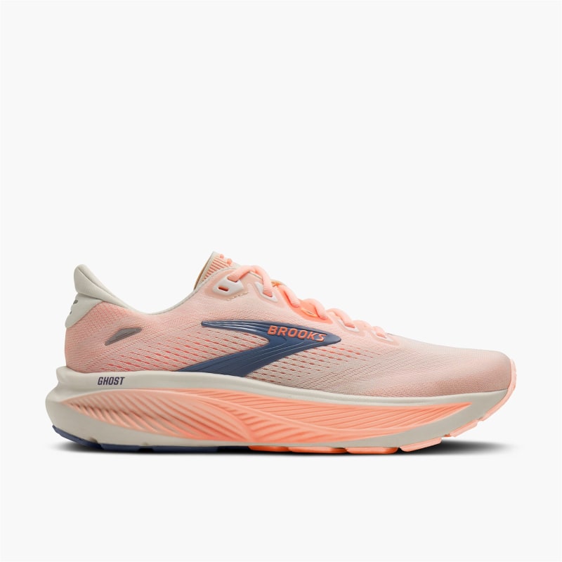 Brooks Women's Ghost 18 (Star White/Cyber Peach/Grey) - 120482-161