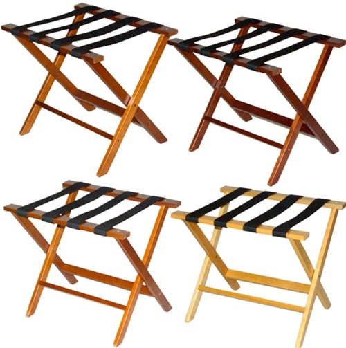 Wood Luggage Rack, with Black Straps,  022-TLR-100