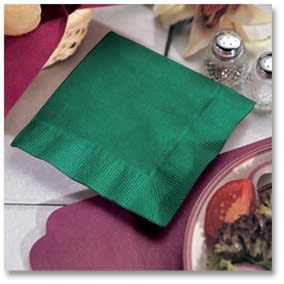 Hunter Green 10" x 10" beverage napkin, coin embossed, No. 10-020204