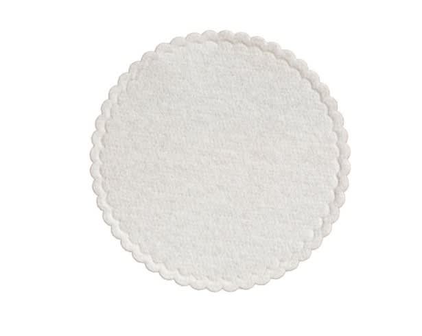 3 3/8 in Linen-Like Scalloped White Coasters With Wax Backing 1000 ct.  10-876083