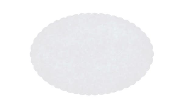 Wastebasket Liners 7 in x 9.5 in Scalloped White Oval 10327136
