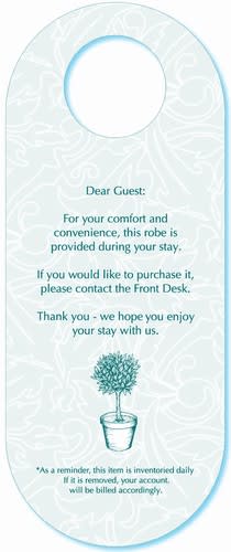 Bath Robe Hanging Sign, 1225123