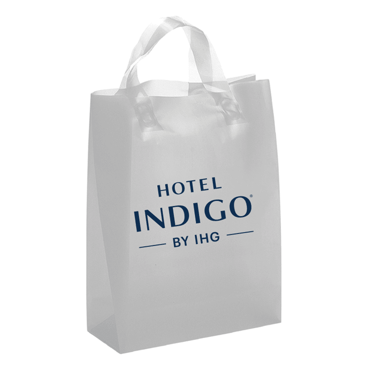 Hotel indigo frosted shopping bag, high-density frosted plastic bag