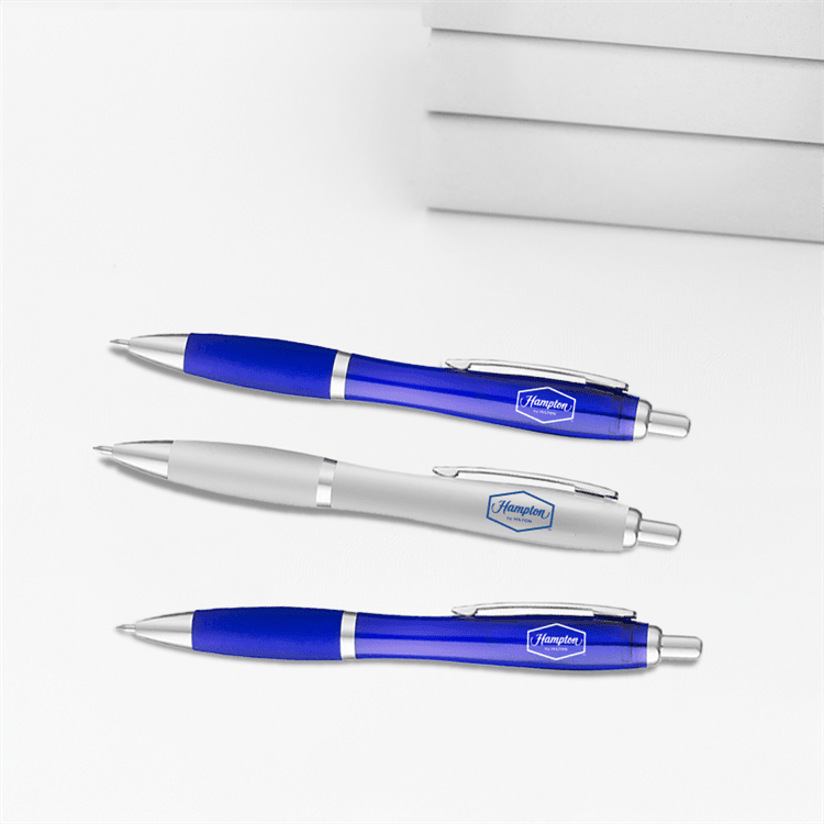 Translucous curvacious ballpoint pen