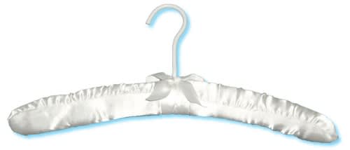 Ladies' Ivory Satin Padded Suit Hanger (Regular Open Hook), 493-3770