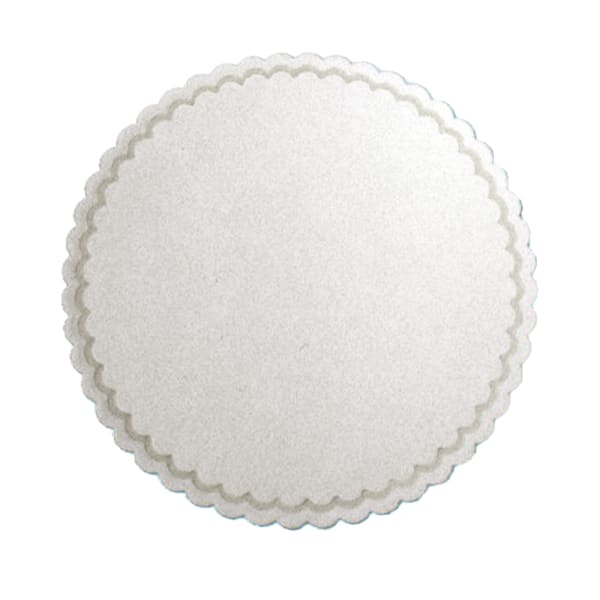 3 3/8" Round Scalloped Edge Budgetboard Coaster, 517-14220