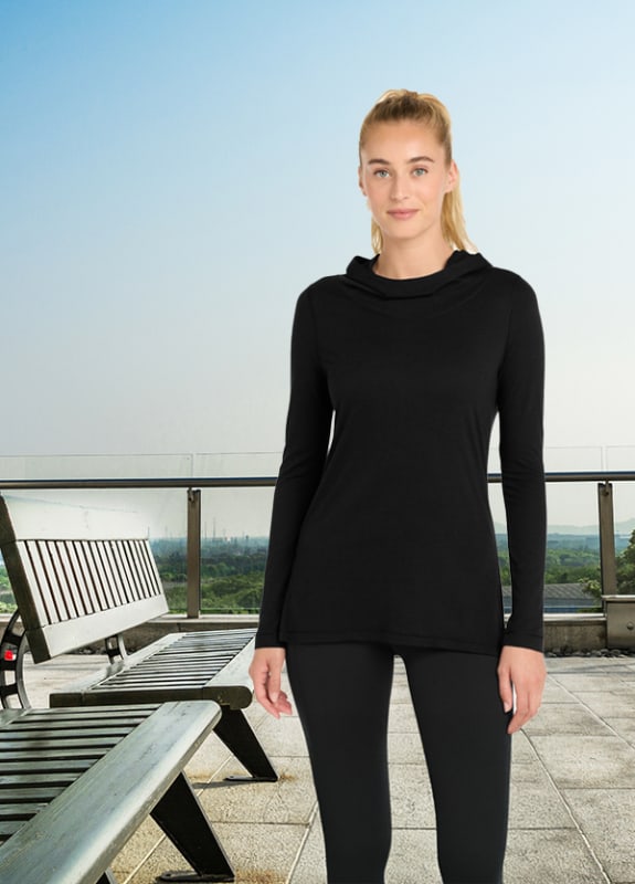 Ladies PosiCharge® Tri-Blend Wicking Long Sleeve Hoodie