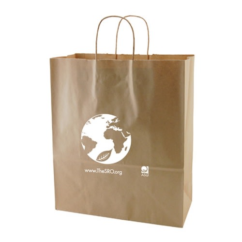 13" x 6" x 15.75" Natural Kraft Shopping Bag, 765-1NKS1315NAT