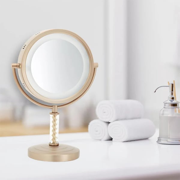 Jerdon First Class 6X Lighted Table Top Mirror, Chrome, No. 780-HL856MNC