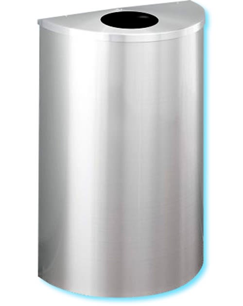 Glaro RecyclePro "Profile" half round waste 5 1/2" diameter round opening receptacle, No. 783-1892