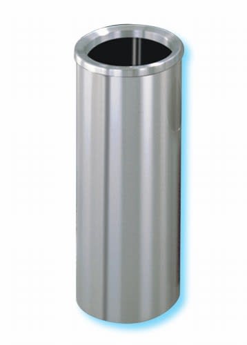 Glaro "New Yorker" all satin aluminum funnel top waste receptacle with 7" opening, #783-F924SA