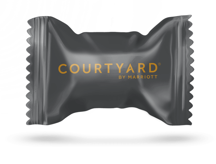 Courtyard peppermint soft candies in individual hot-stamped packaging