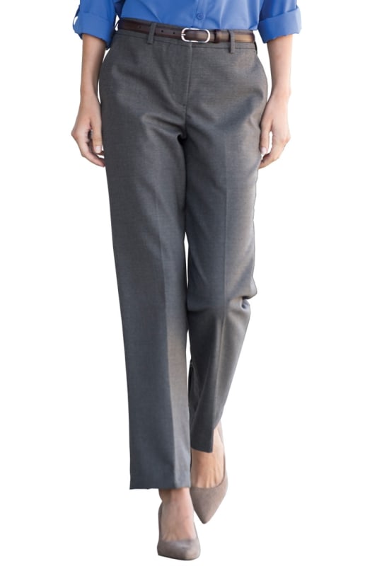 Ladies' flat-front dress pant in a washable wool fabric. 843-8759