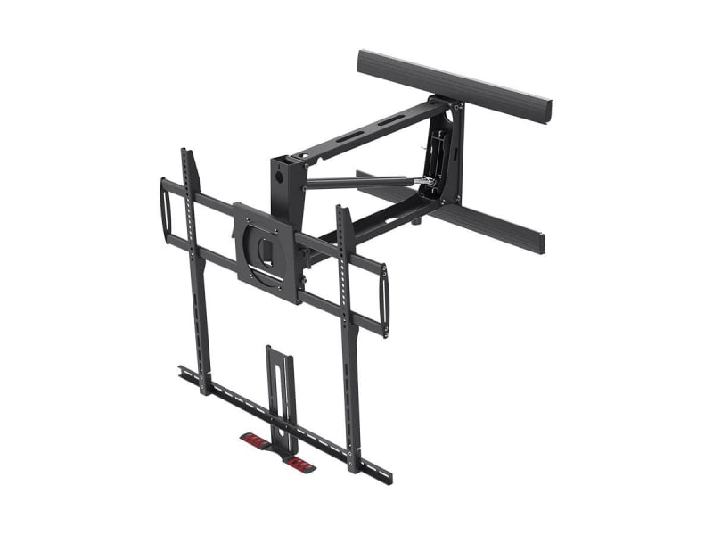 Above Fireplace Pull-Down Full-Motion Articulating TV Wall Mount Bracket For TVs 55in to 100in, Max Weight 80 lbs, VESA Patterns Up to 800x600, Rotating, Height Adjustable
