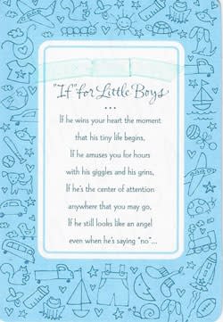 Inspirational and religious baby boy congratulations card