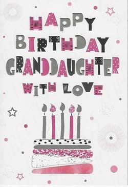 Granddaughter Birthday Greeting Card, Relative Birthday Greeting Card