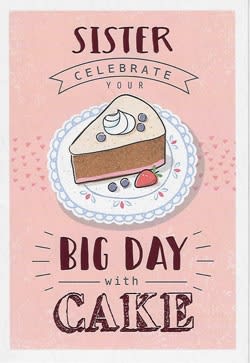 Sister Birthday Greeting Card, Relative Birthday Greeting Card