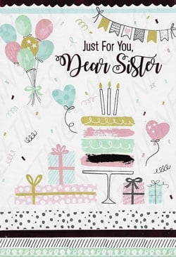 Sister Birthday Greeting Card, Relative Birthday Greeting Card