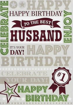 Husband Birthday Greeting Card, Relative Birthday Greeting Card