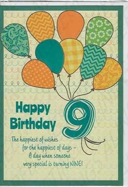 Pkt #9-372-Age 9 Birthday