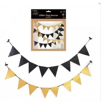 HE022-Glitter Banner-Black or Gold