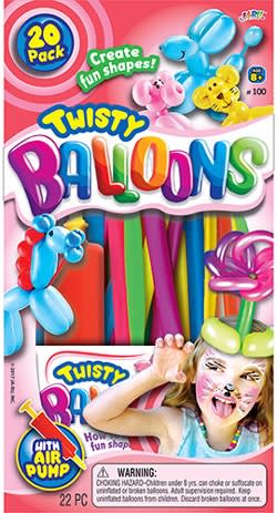 R15 B09-100 Twisty Balloons-20 Pack