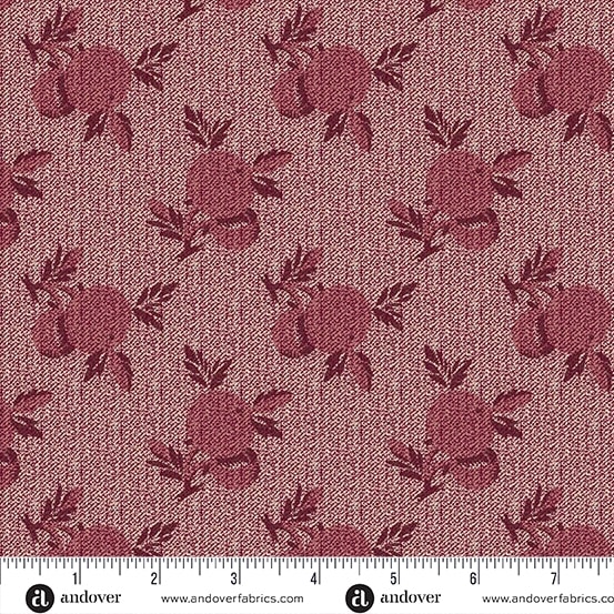 DAHLIA :  Crab Apple Wine (lavendar)   by Laundry Basket Quilts shows a very small scale blender fabric that displays subtle crap apples  in a tone-on-tone coloration, and is a fabric for quilts and home decor projects.