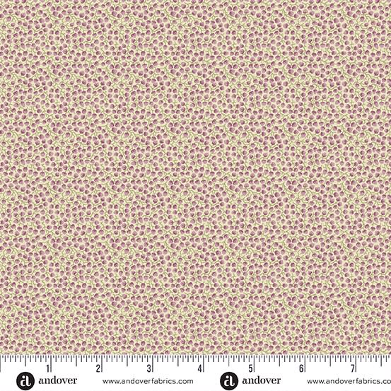 DAHLIA :  Daylilies in Pansy Purple by Laundry Basket Quilts shows a fabric with teensy, tiny packed flower buds in an all-over pattern.
