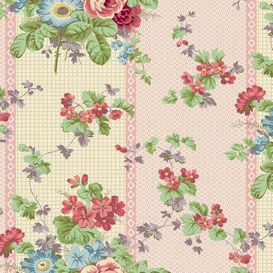 AYLA:  Ayla's Bouquet Petal Border Stripe Pink by Max and Louise