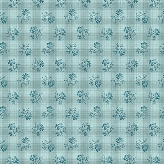 AYLA:   Grid Flower Sky Blue A-1723-B  by Max and Louise