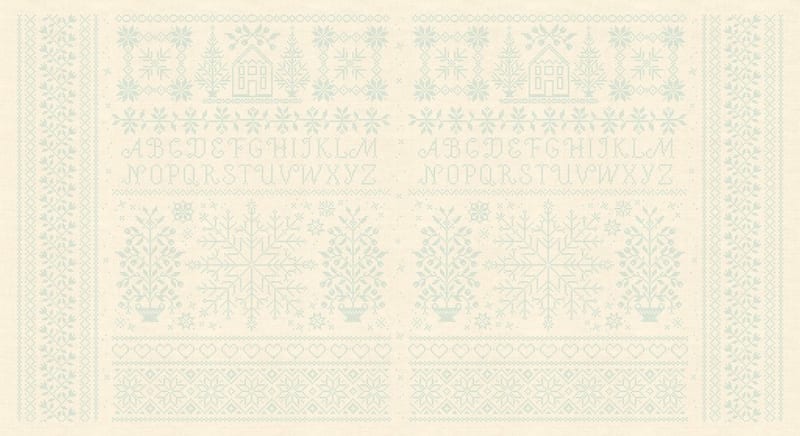 BLUEBIRD COLLECTION: Homestead Panel in Blue on Cream AN-9850-B by Laundry Basket Quilts