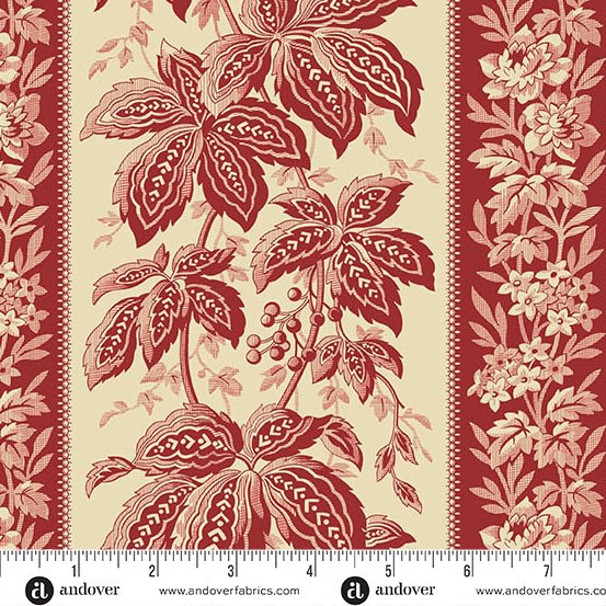 JINGLE BELL Holiday Vine Stripe Cranberry A-10344- R by Laundry Basket Quilts