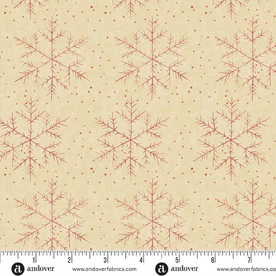JINGLE BELL Snowfall Latte A-10346- L    by Laundry Basket Quilts