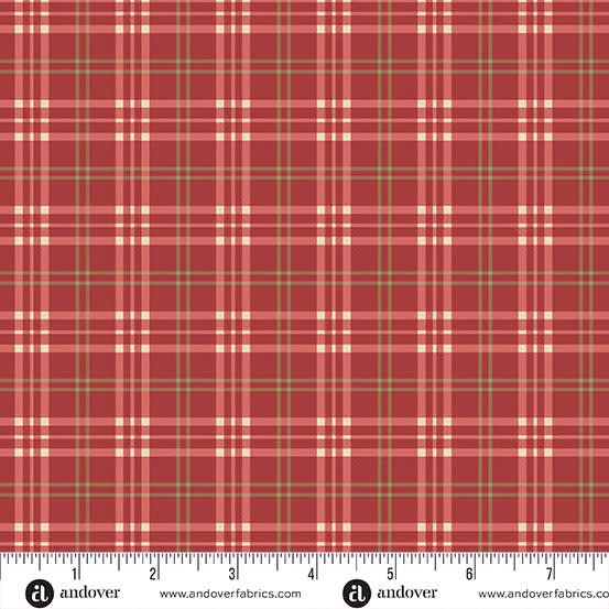 JINGLE BELL   Pajama Plaid Cranberry A-10356- R    by Laundry Basket Quilts