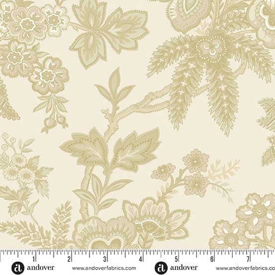 JINGLE BELL  BY THE YARD Ornamental Garden  Latte AW-10364-N  by Laundry Basket Quilts